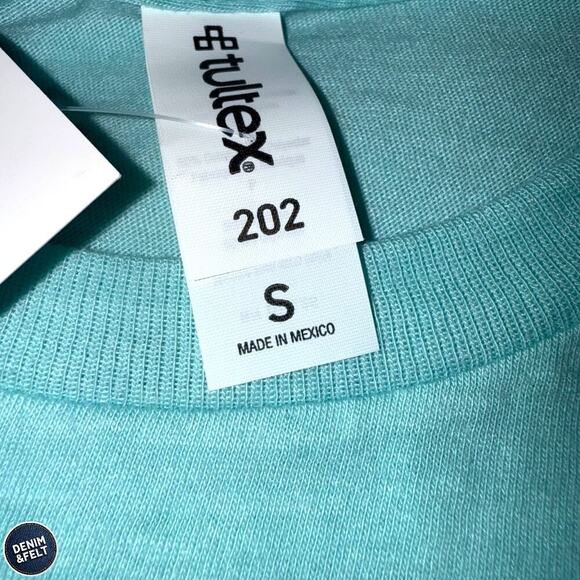 Tultex I Could Be Meaner Graphic Tee Aqua Blue Pastel Bold Print Sz Small NEW - Picture 4 of 5